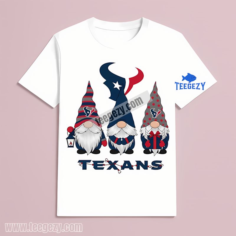 Houston Texans Christmas Gnomes Graphic T-Shirt Houston Texans Christmas Gnomes Graphic T-Shirt