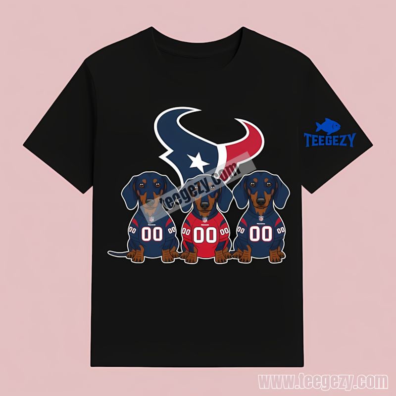 Houston Texans Dachshund Dogs Vintage T-Shirt Houston Texans Dachshund Dogs Vintage T-Shirt