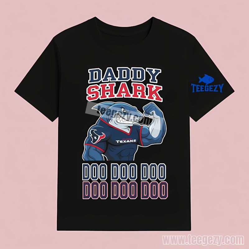 Houston Texans Daddy Shark Retro T-Shirt Houston Texans Daddy Shark Retro T-Shirt