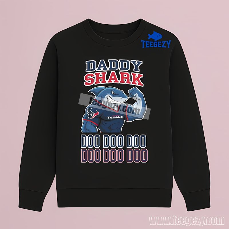Houston Texans Daddy Shark Retro Long Sleeve Houston Texans Daddy Shark Retro Long Sleeve