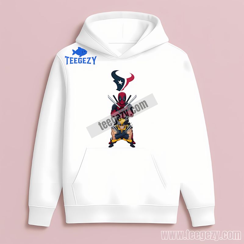Houston Texans Deadpool Wolverine Crossover Hoodie Houston Texans Deadpool Wolverine Crossover Hoodie
