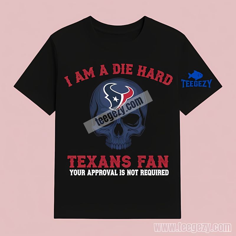 Houston Texans Die Hard Fan Skull Adults T-Shirt Houston Texans Die Hard Fan Skull Adults T-Shirt