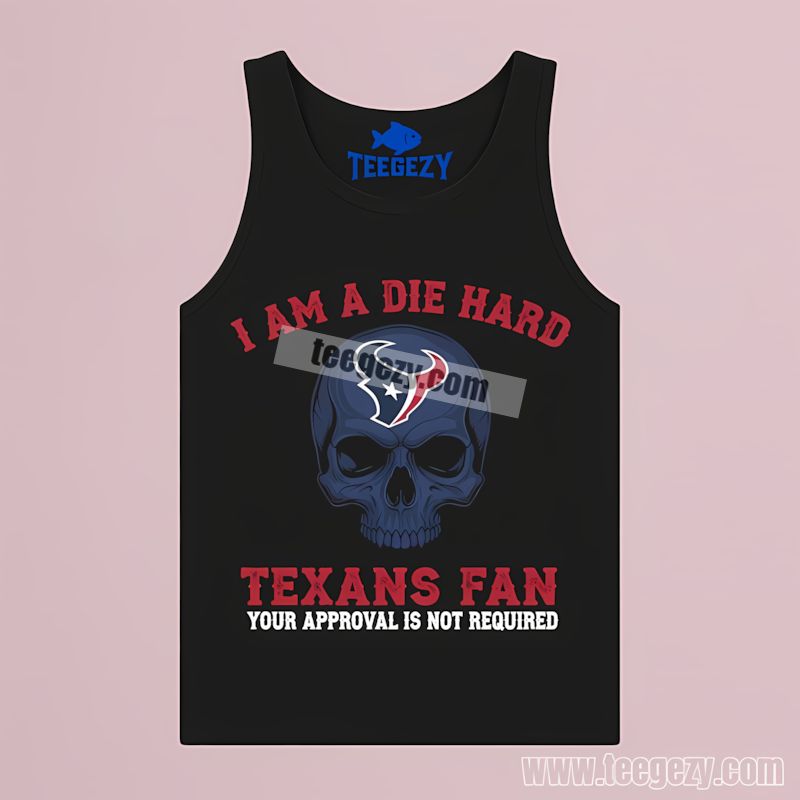 Houston Texans Die Hard Fan Skull Adults Tanktop Houston Texans Die Hard Fan Skull Adults Tanktop