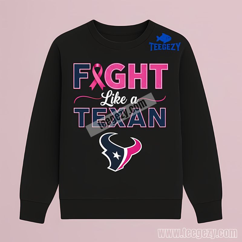 Houston Texans Fight Like A Cowboy Breast Cancer Long Sleeve Houston Texans Fight Like A Cowboy Breast Cancer Long Sleeve