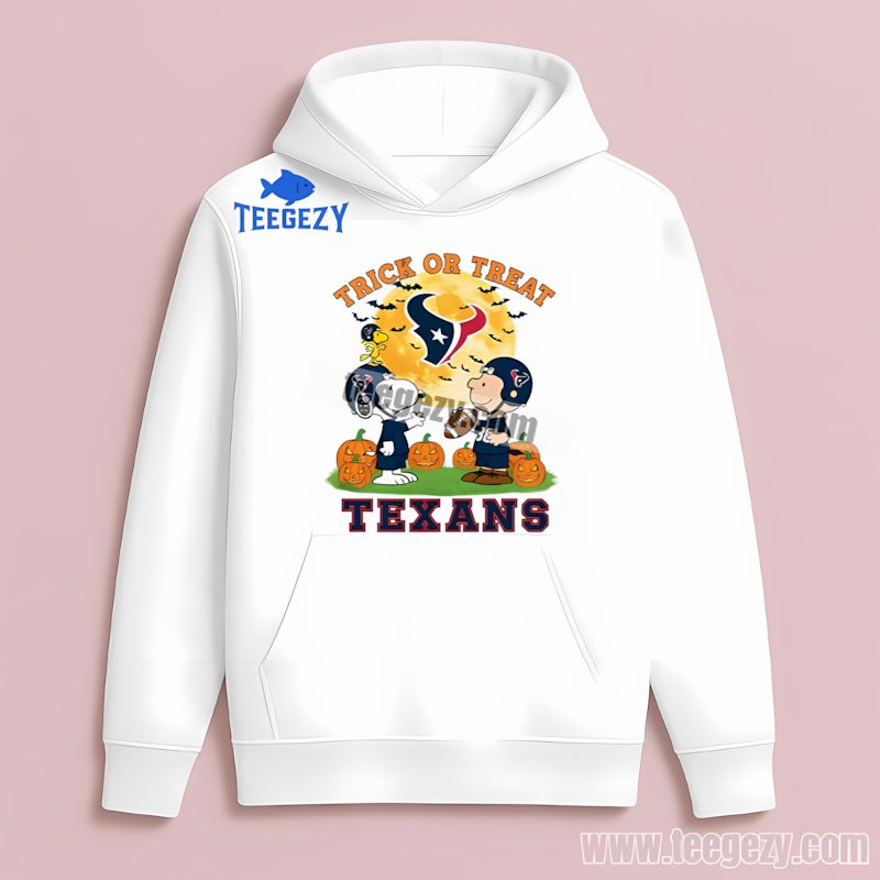 Houston Texans Halloween Trick Or Treat Charlie Brown Hoodie Houston Texans Halloween Trick Or Treat Charlie Brown Hoodie