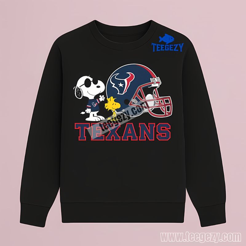 Houston Texans Helmet Vs Snoopy And Woodstock Long Sleeve Houston Texans Helmet Vs Snoopy And Woodstock Long Sleeve
