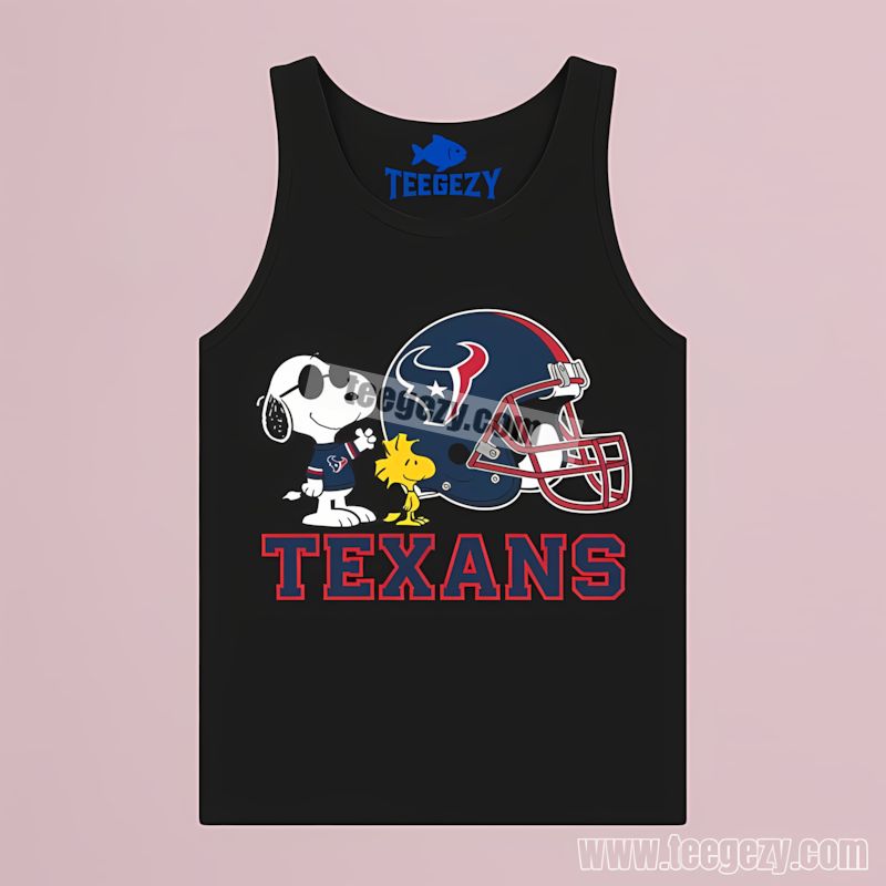 Houston Texans Helmet Vs Snoopy And Woodstock Tanktop Houston Texans Helmet Vs Snoopy And Woodstock Tanktop