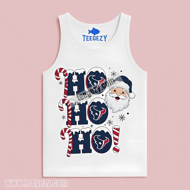 Houston Texans Ho Ho Ho Santa Christmas Tanktop Houston Texans Ho Ho Ho Santa Christmas Tanktop