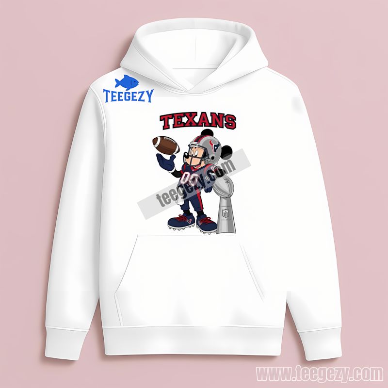 Houston Texans Mickey Super Bowl Football Hoodie Houston Texans Mickey Super Bowl Football Hoodie