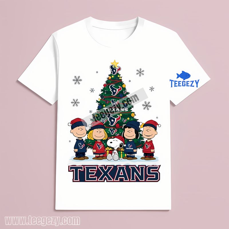 Houston Texans Peanuts Christmas T-Shirt Houston Texans Peanuts Christmas T-Shirt