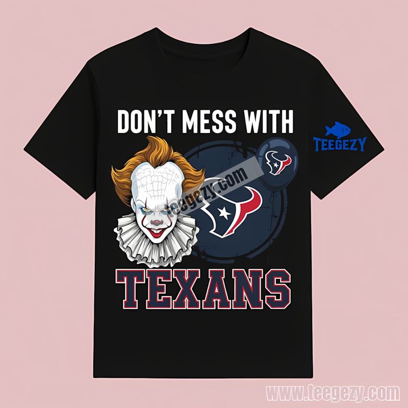 Houston Texans Pennywise Halloween Vintage T-Shirt Houston Texans Pennywise Halloween Vintage T-Shirt
