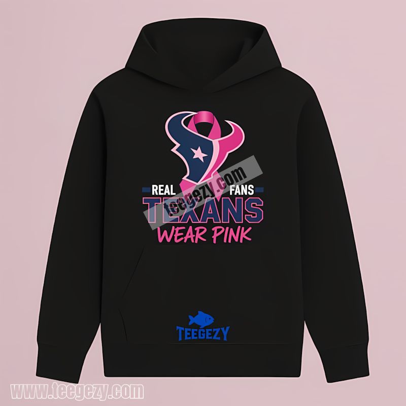 Houston Texans Real Fans Wear Pink Retro Hoodie Houston Texans Real Fans Wear Pink Retro Hoodie