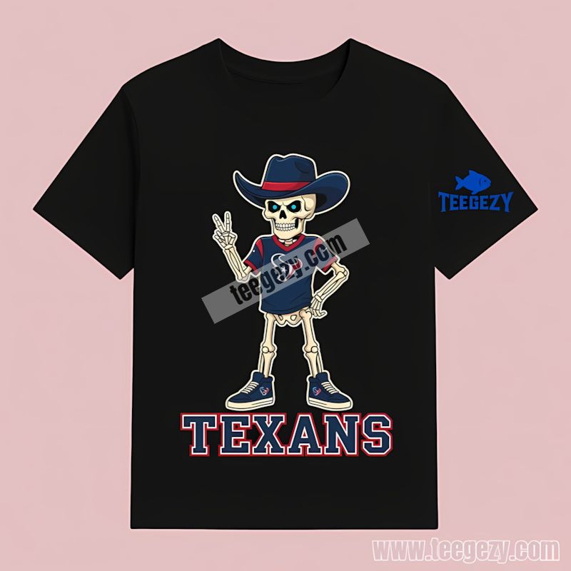 Houston Texans Skeleton Cowboy Retro T-Shirt Houston Texans Skeleton Cowboy Retro T-Shirt