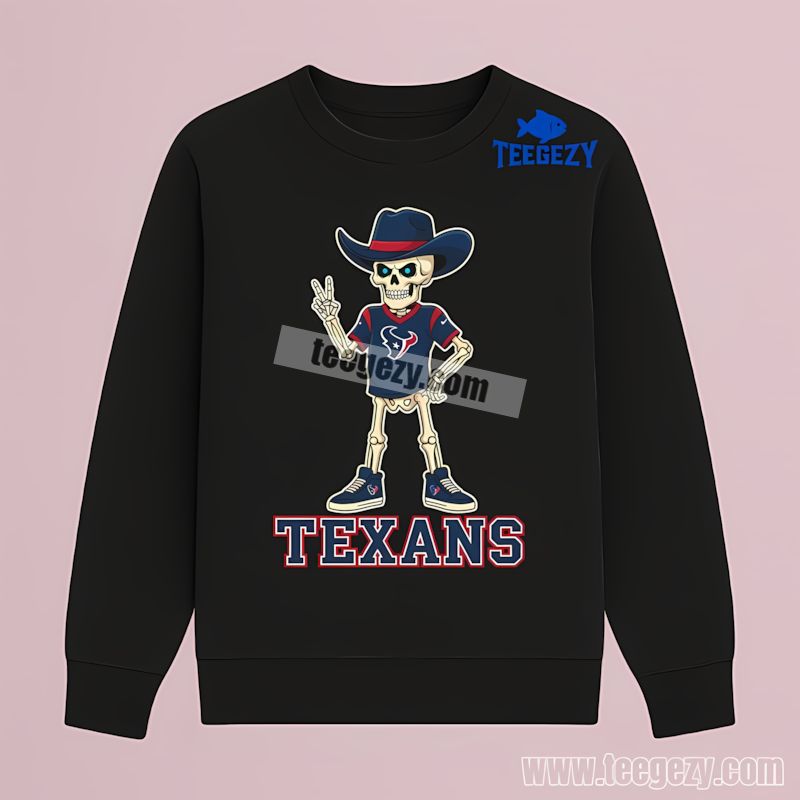 Houston Texans Skeleton Cowboy Retro Long Sleeve Houston Texans Skeleton Cowboy Retro Long Sleeve