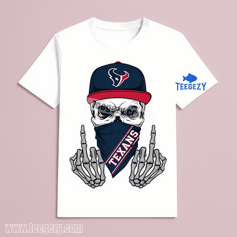 Houston Texans Skull Bandana Sports T-Shirt Houston Texans Skull Bandana Sports T-Shirt