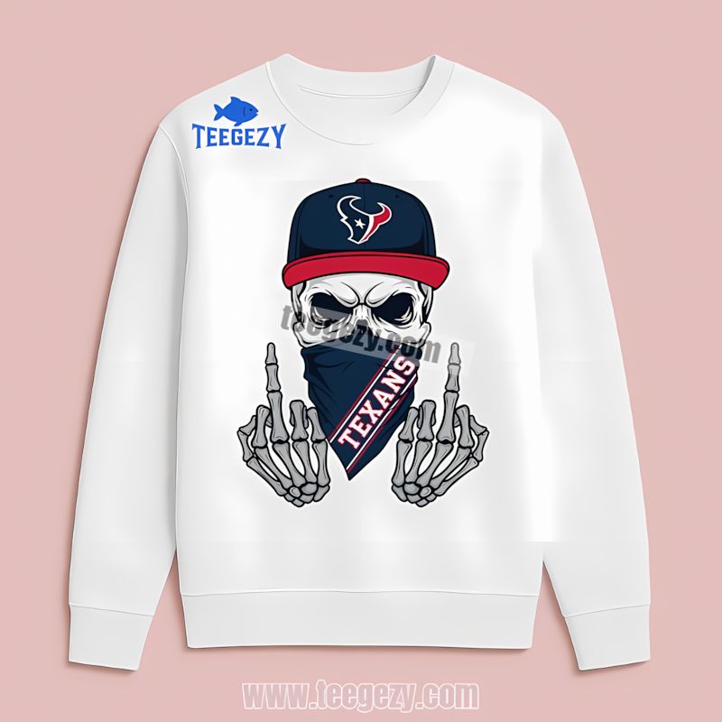 Houston Texans Skull Bandana Sports Long Sleeve Houston Texans Skull Bandana Sports Long Sleeve