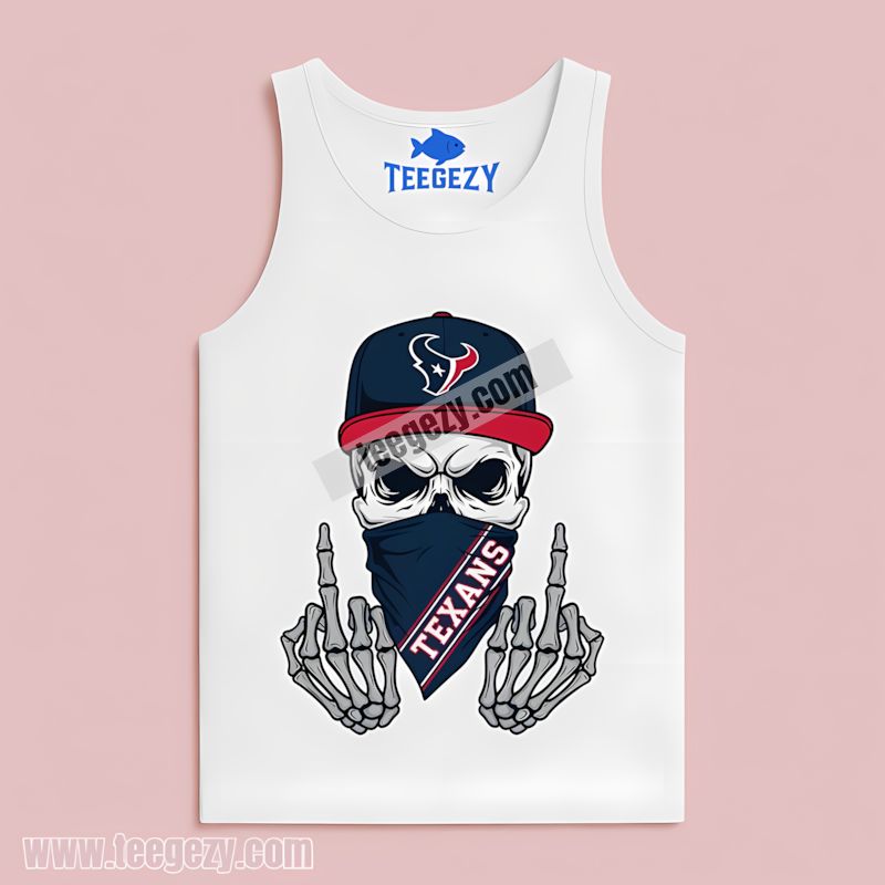 Houston Texans Skull Bandana Sports Tanktop Houston Texans Skull Bandana Sports Tanktop
