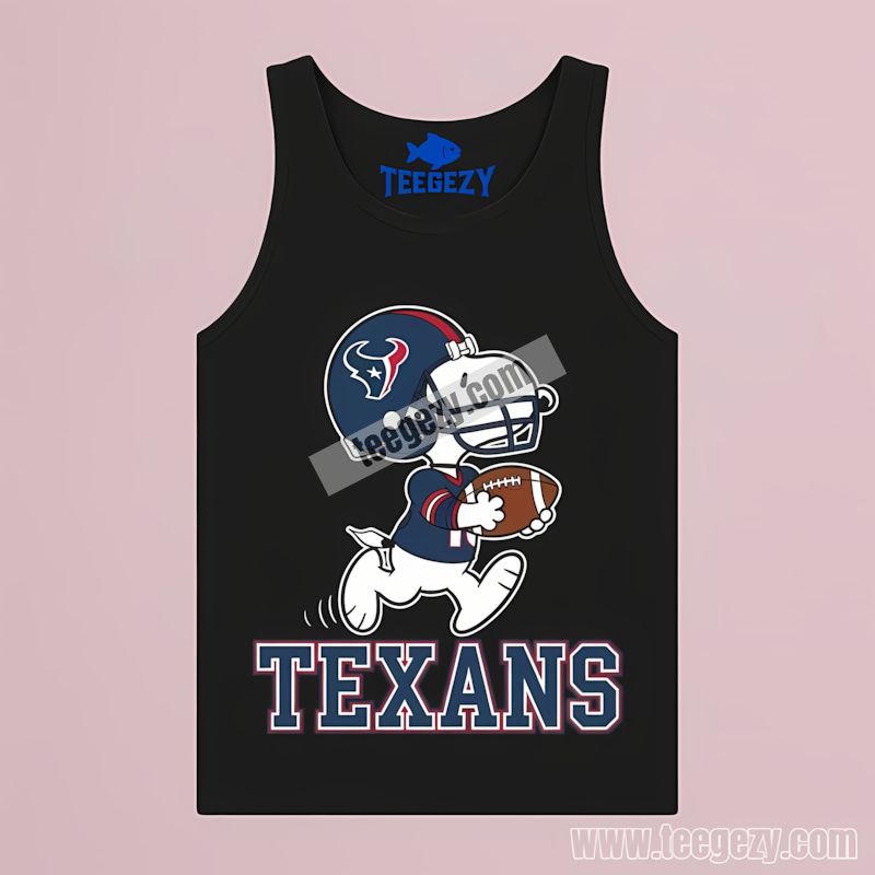 Houston Texans Snoopy Football Running Graphic Tanktop Houston Texans Snoopy Football Running Graphic Tanktop