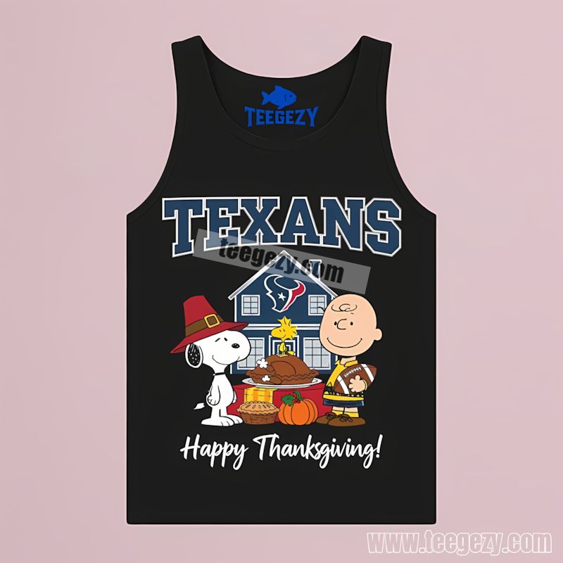 Houston Texans Snoopy Thanksgiving Color Tanktop Houston Texans Snoopy Thanksgiving Color Tanktop