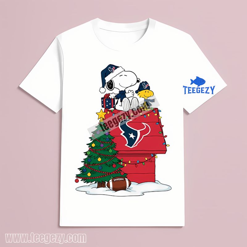 Houston Texans Snoopy Woodstock Christmas T-Shirt Houston Texans Snoopy Woodstock Christmas T-Shirt
