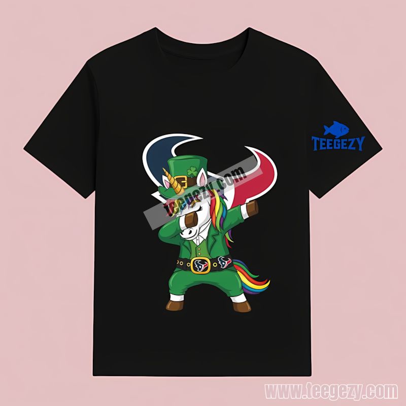 Houston Texans St Patricks Day Vs Dabbing Unicorn T-Shirt Houston Texans St Patricks Day Vs Dabbing Unicorn T-Shirt