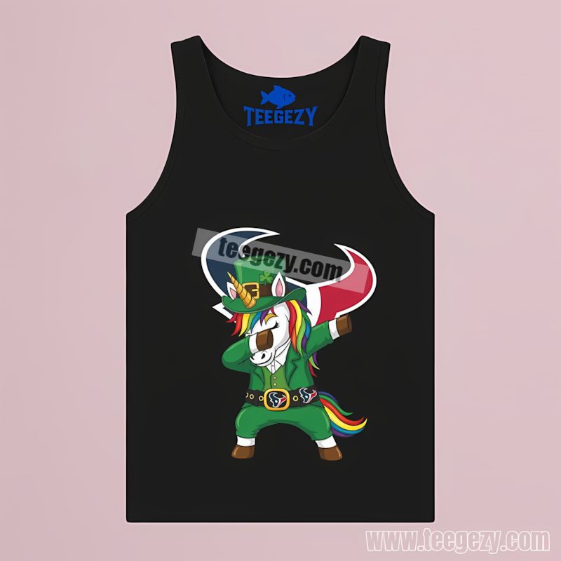 Houston Texans St Patricks Day Vs Dabbing Unicorn Tanktop Houston Texans St Patricks Day Vs Dabbing Unicorn Tanktop