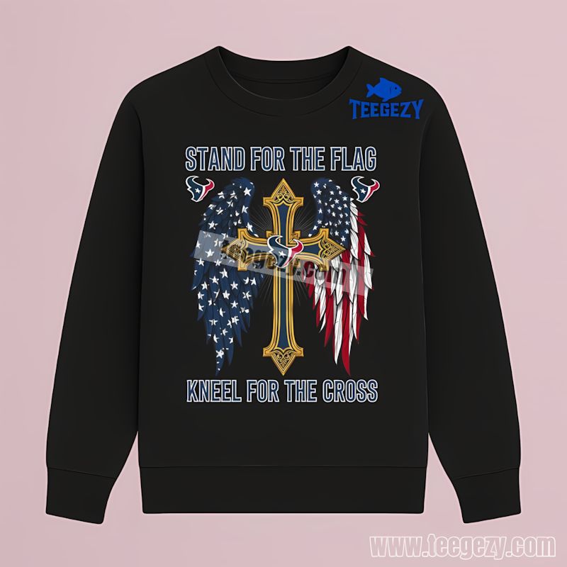 Houston Texans Stand For The Flag Kneel For The Cross Long Sleeve Houston Texans Stand For The Flag Kneel For The Cross Long Sleeve