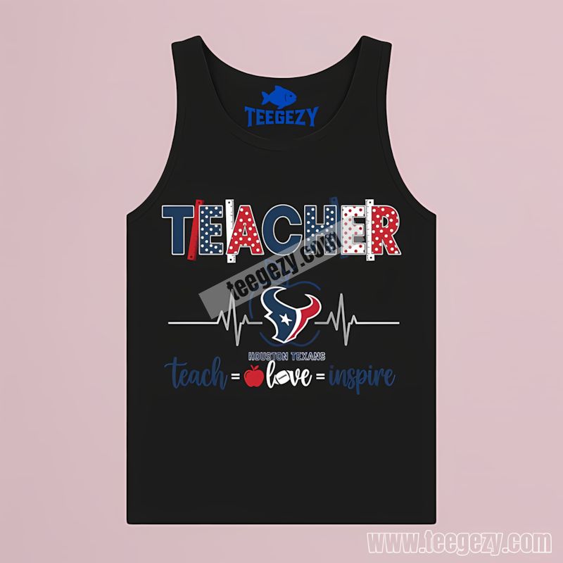 Houston Texans Teacher Apple Teach Love Inspire Tanktop Houston Texans Teacher Apple Teach Love Inspire Tanktop
