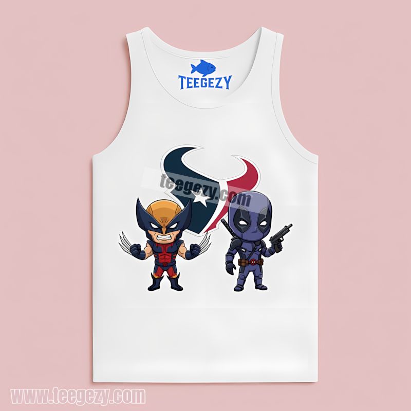 Houston Texans Wolverine Deadpool Superhero Tanktop Houston Texans Wolverine Deadpool Superhero Tanktop