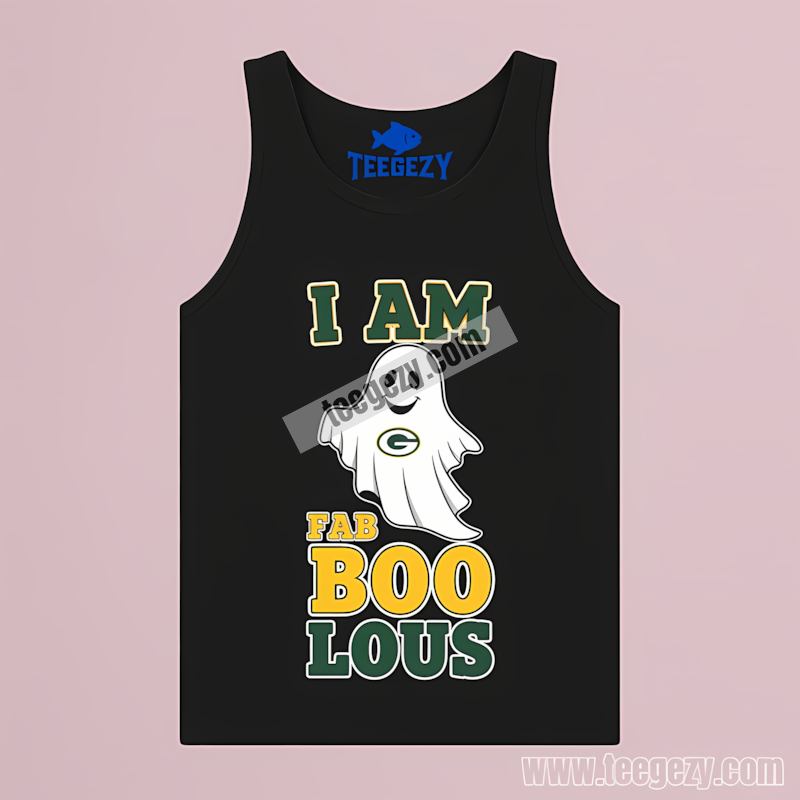 I Am Fab Boo Lous Green Bay Packers Ghost Tanktop Color I Am Fab Boo Lous Green Bay Packers Ghost Tanktop Color