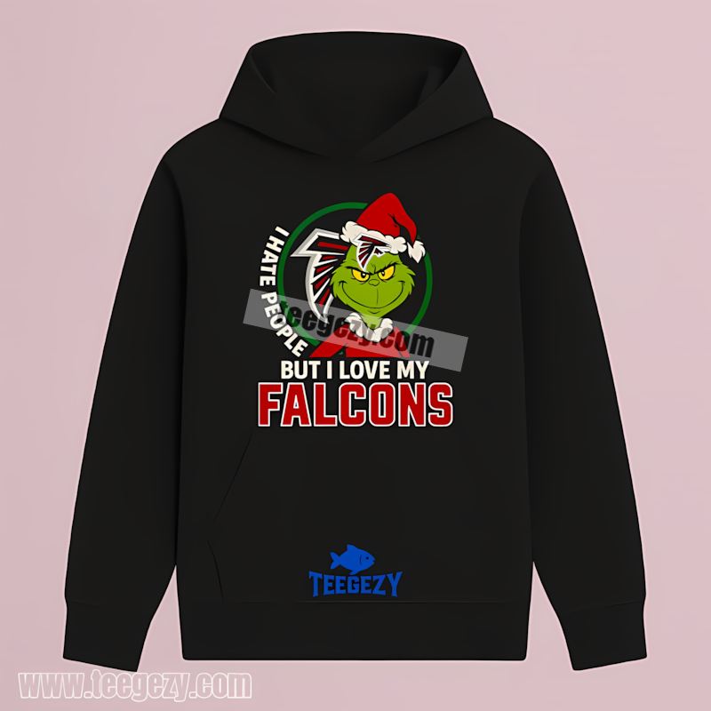 I Hate People But Love Atlanta Falcons Grinch Hoodie I Hate People But Love Atlanta Falcons Grinch Hoodie