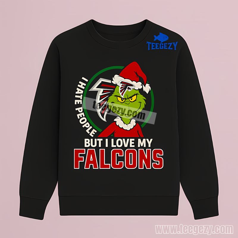 I Hate People But Love Atlanta Falcons Grinch Long Sleeve I Hate People But Love Atlanta Falcons Grinch Long Sleeve