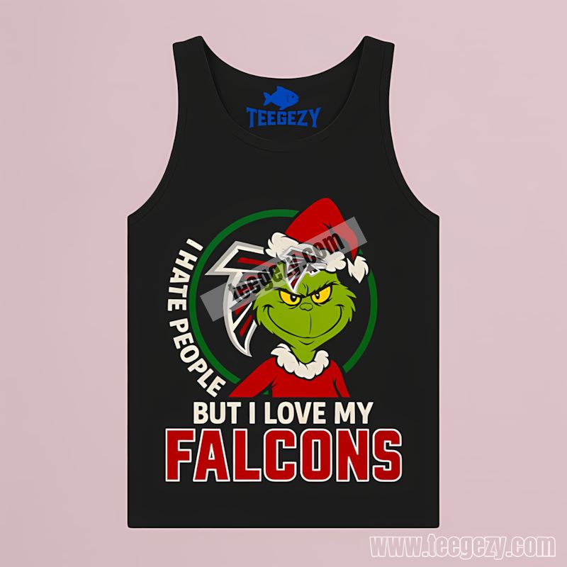 I Hate People But Love Atlanta Falcons Grinch Tanktop I Hate People But Love Atlanta Falcons Grinch Tanktop
