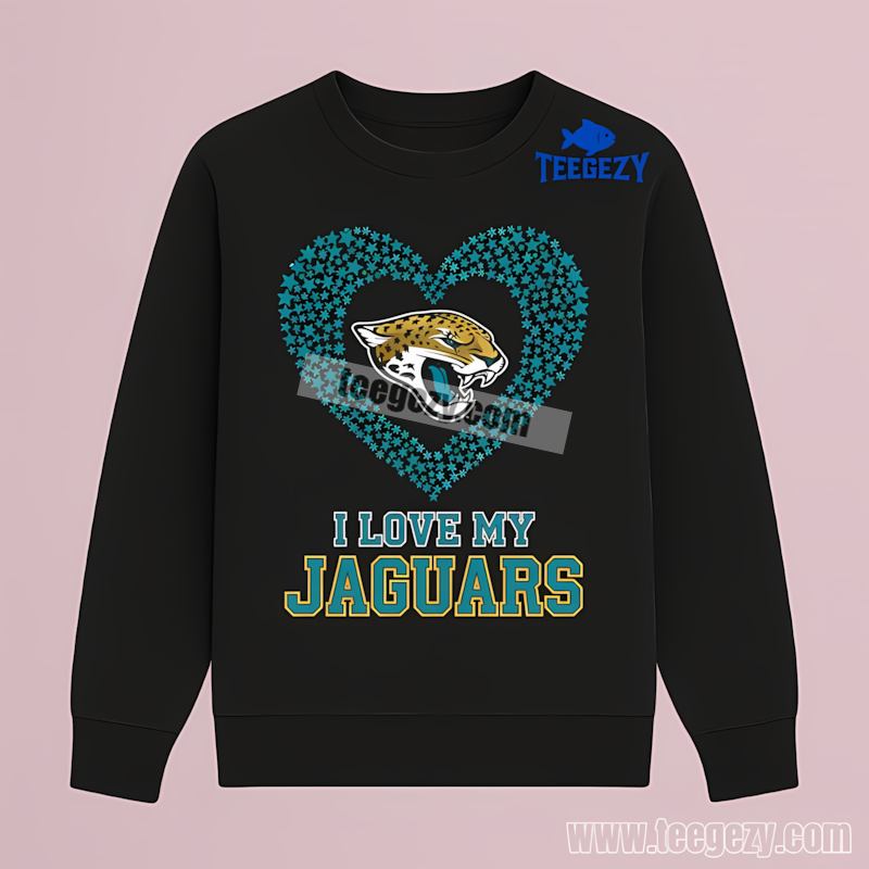 I Love My Jacksonville Jaguars Heart Color Long Sleeve I Love My Jacksonville Jaguars Heart Color Long Sleeve