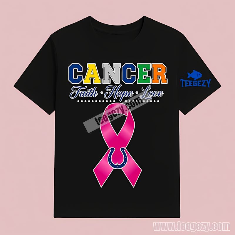 Indianapolis Colts Cancer Awareness Faith Hope Love Retro T-Shirt Indianapolis Colts Cancer Awareness Faith Hope Love Retro T-Shirt