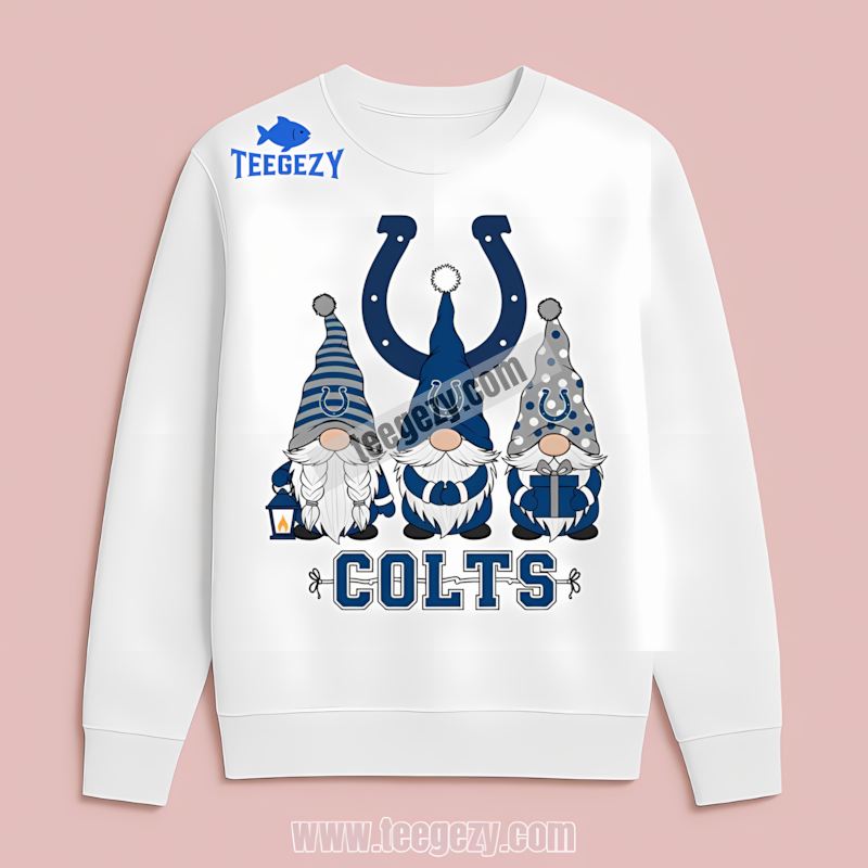 Indianapolis Colts Christmas Gnomes Color Long Sleeve Indianapolis Colts Christmas Gnomes Color Long Sleeve