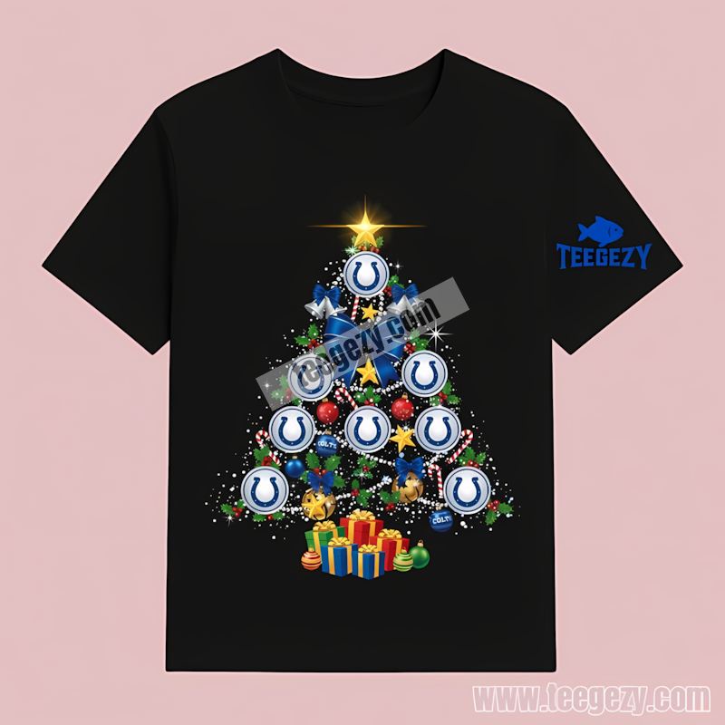 Indianapolis Colts Christmas Tree Logo Adults T-Shirt Indianapolis Colts Christmas Tree Logo Adults T-Shirt