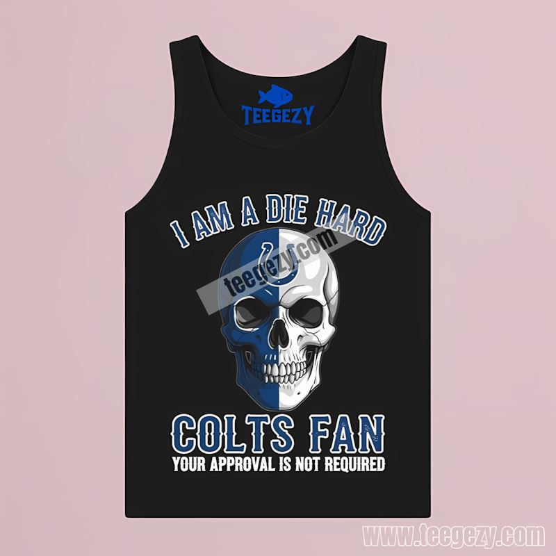 Indianapolis Colts Die Hard Fan Skull Sports Tanktop Indianapolis Colts Die Hard Fan Skull Sports Tanktop