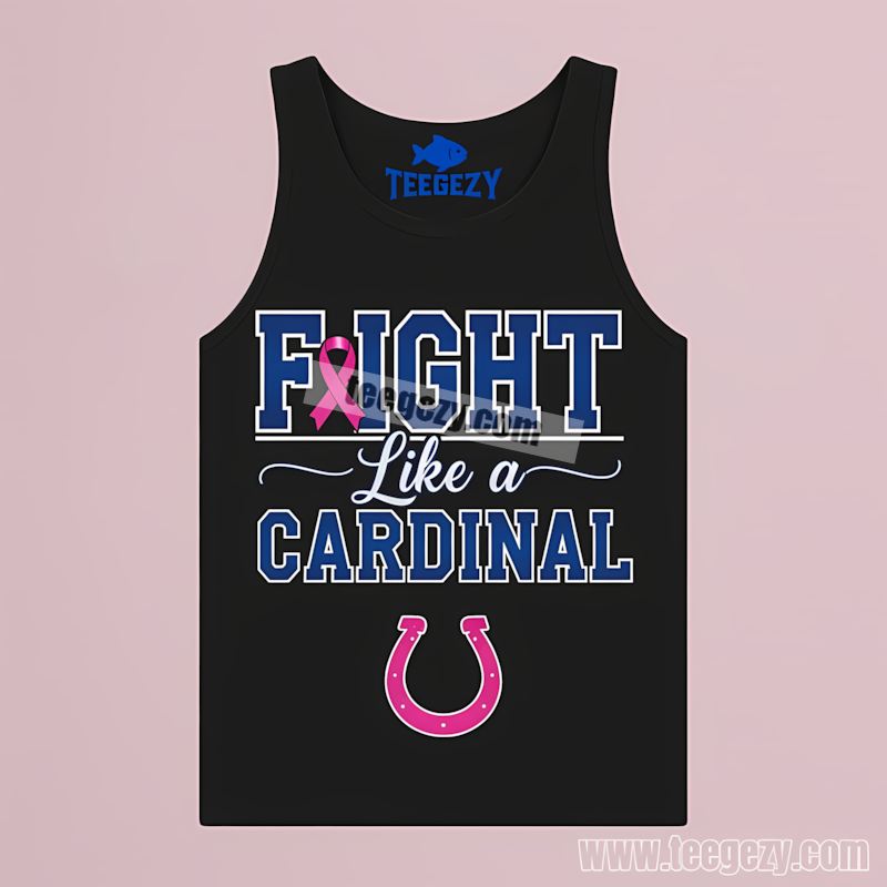 Indianapolis Colts Fight Like A Cowboy Breast Cancer Tanktop Indianapolis Colts Fight Like A Cowboy Breast Cancer Tanktop