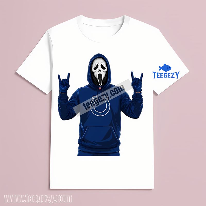 Indianapolis Colts Ghostface Spooky Vintage T-Shirt Indianapolis Colts Ghostface Spooky Vintage T-Shirt
