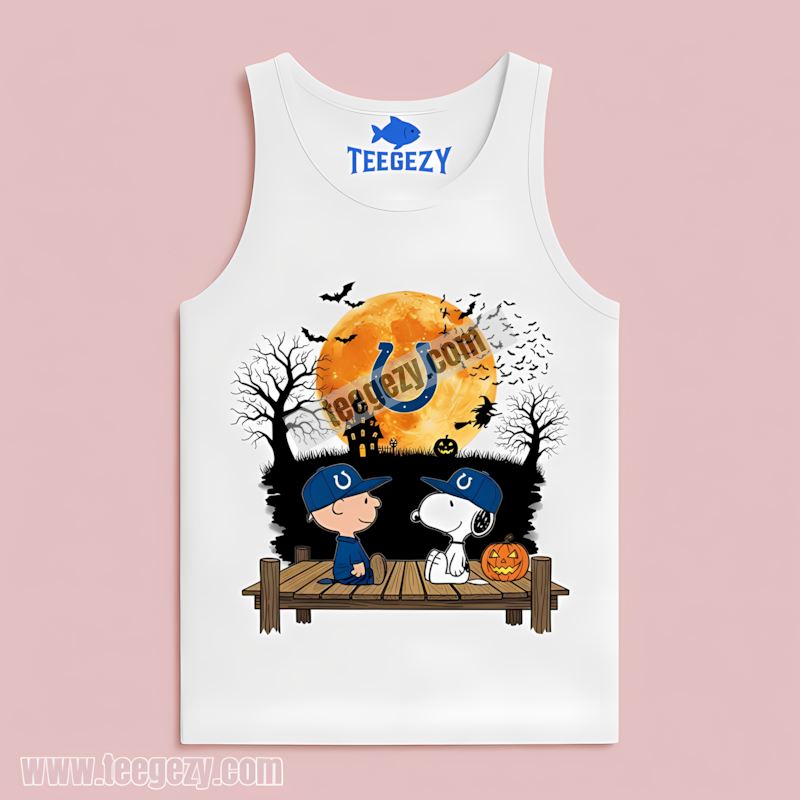Indianapolis Colts Halloween Charlie Brown And Snoopy Tanktop Indianapolis Colts Halloween Charlie Brown And Snoopy Tanktop