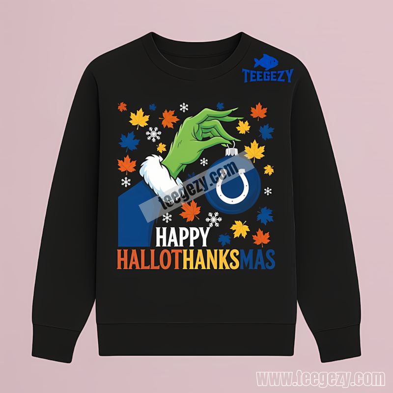 Indianapolis Colts Happy Hallothanksmas Vintage Long Sleeve Indianapolis Colts Happy Hallothanksmas Vintage Long Sleeve