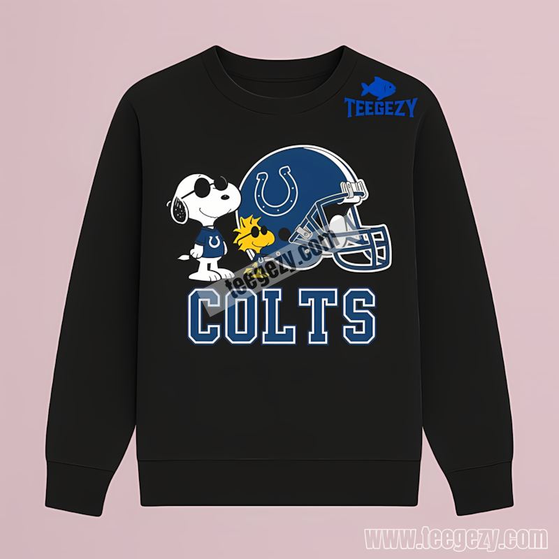 Indianapolis Colts Helmet Vs Snoopy And Woodstock Long Sleeve Indianapolis Colts Helmet Vs Snoopy And Woodstock Long Sleeve