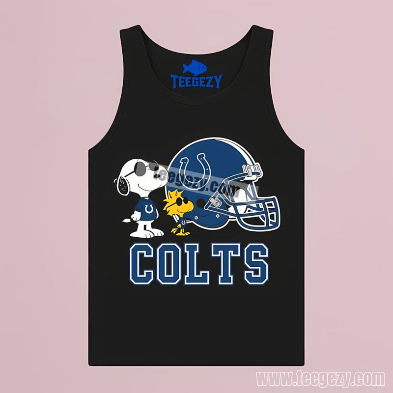 Indianapolis Colts Helmet Vs Snoopy And Woodstock Tanktop Indianapolis Colts Helmet Vs Snoopy And Woodstock Tanktop
