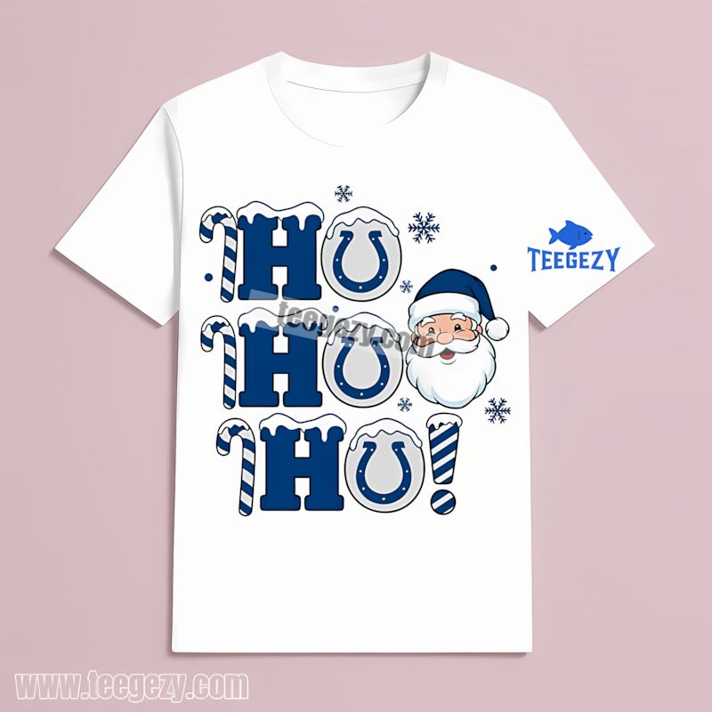 Indianapolis Colts Ho Ho Ho Santa Christmas T-Shirt Indianapolis Colts Ho Ho Ho Santa Christmas T-Shirt