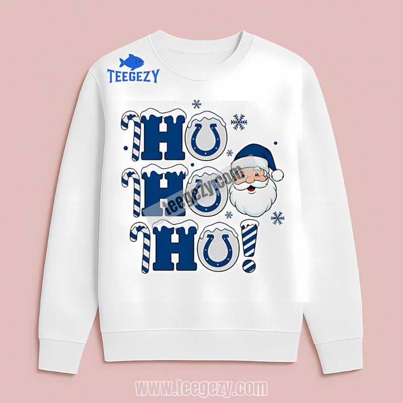 Indianapolis Colts Ho Ho Ho Santa Christmas Long Sleeve Indianapolis Colts Ho Ho Ho Santa Christmas Long Sleeve