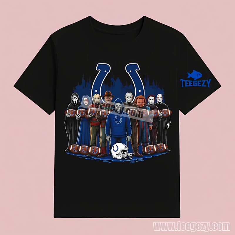 Indianapolis Colts Horror Movie Characters Halloween T-Shirt Indianapolis Colts Horror Movie Characters Halloween T-Shirt