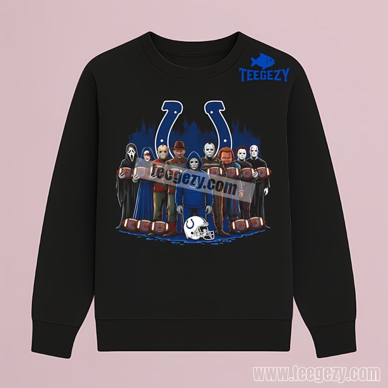 Indianapolis Colts Horror Movie Characters Halloween Long Sleeve Indianapolis Colts Horror Movie Characters Halloween Long Sleeve