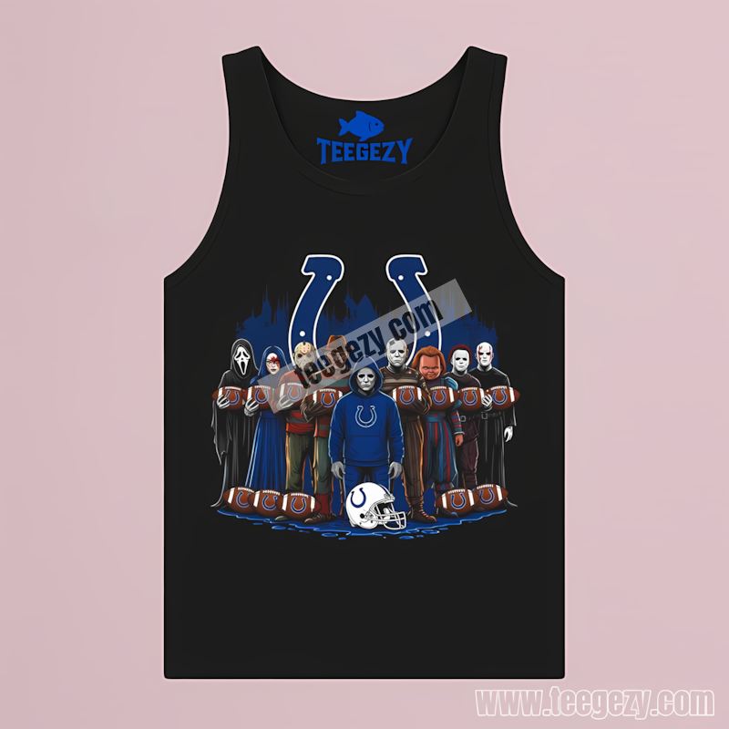 Indianapolis Colts Horror Movie Characters Halloween Tanktop Indianapolis Colts Horror Movie Characters Halloween Tanktop
