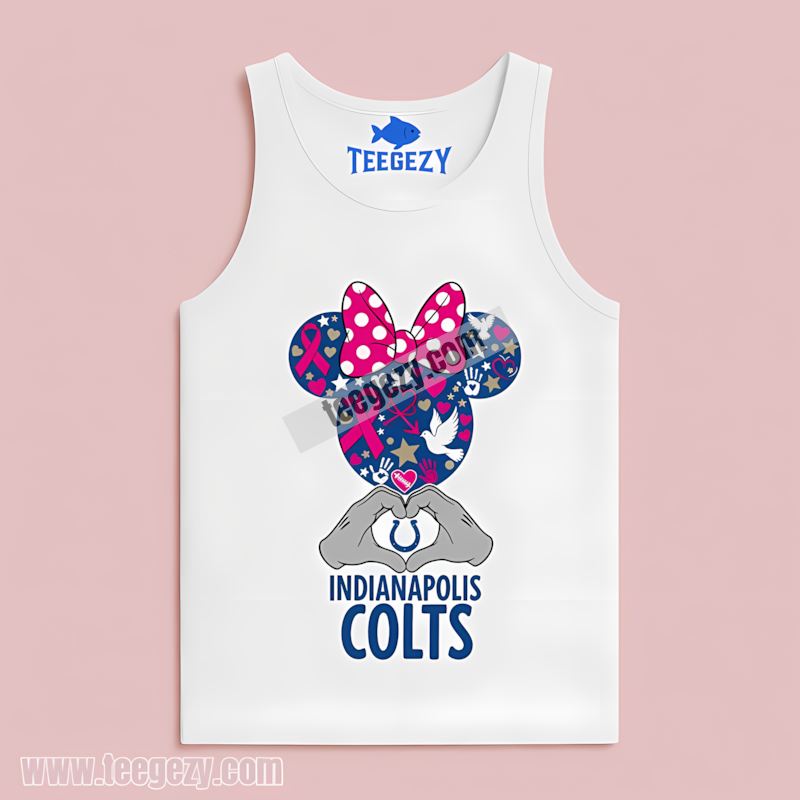 Indianapolis Colts Minnie Mouse Breast Cancer Awareness Tanktop Indianapolis Colts Minnie Mouse Breast Cancer Awareness Tanktop